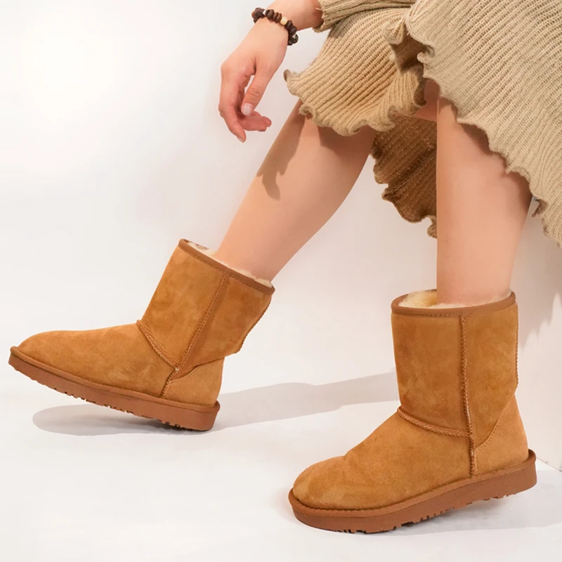 L88【防滑5825】河南桑坡羊皮毛一体雪地靴保暖搭子防寒秋冬季时尚