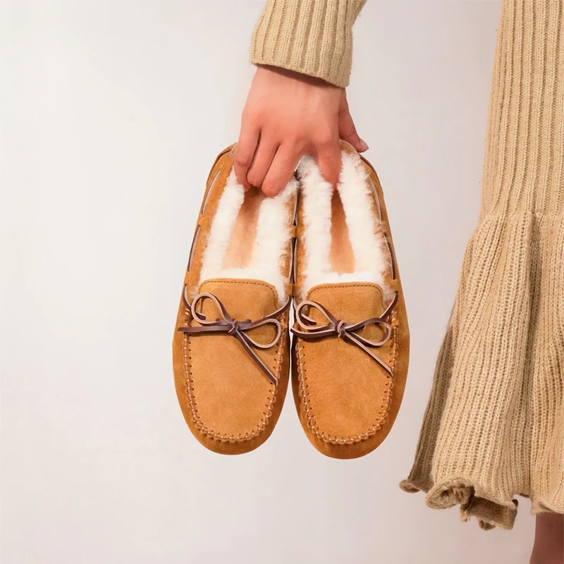 【豆豆鞋】河南桑坡羊皮毛一体冬季舒适时尚百搭真皮保暖搭子毛毛鞋