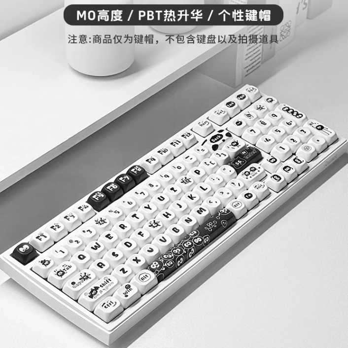 小煤球键帽PBT热升华个性键帽呆萌小煤球龙猫灰尘精灵
