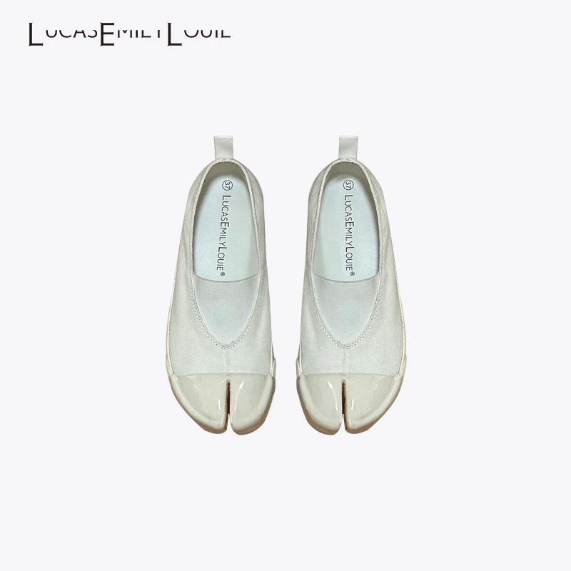 LUCASEMILYLOUIE 2023新款硫化分趾鞋溶胶浅口帆布鞋2310099