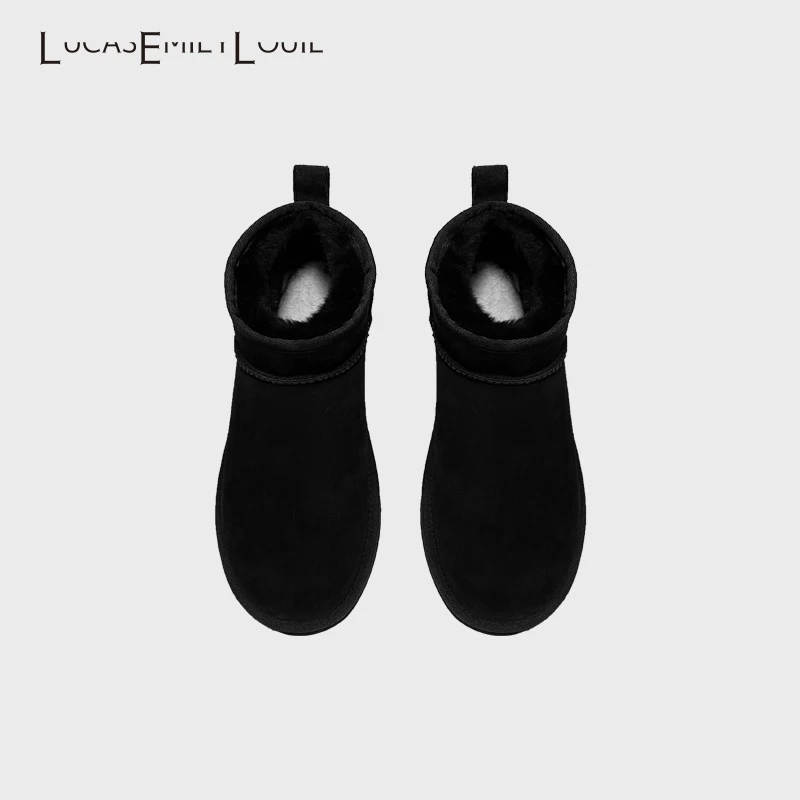 LUCASEMILYLOUIE 短筒羊皮毛一体雪地靴220073