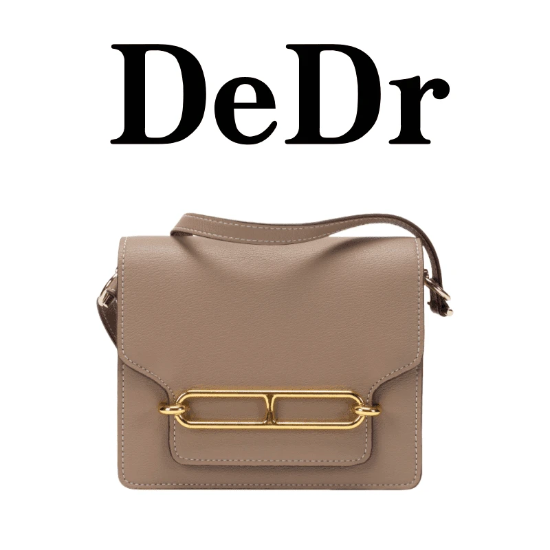 QS-154 1038卡其色 2024新款女包单肩斜跨猪鼻子包包女士小方包