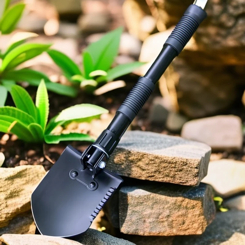 户外兵工铲多功能锰钢小号工兵锹露营野炊便携可折叠收纳车载小铲