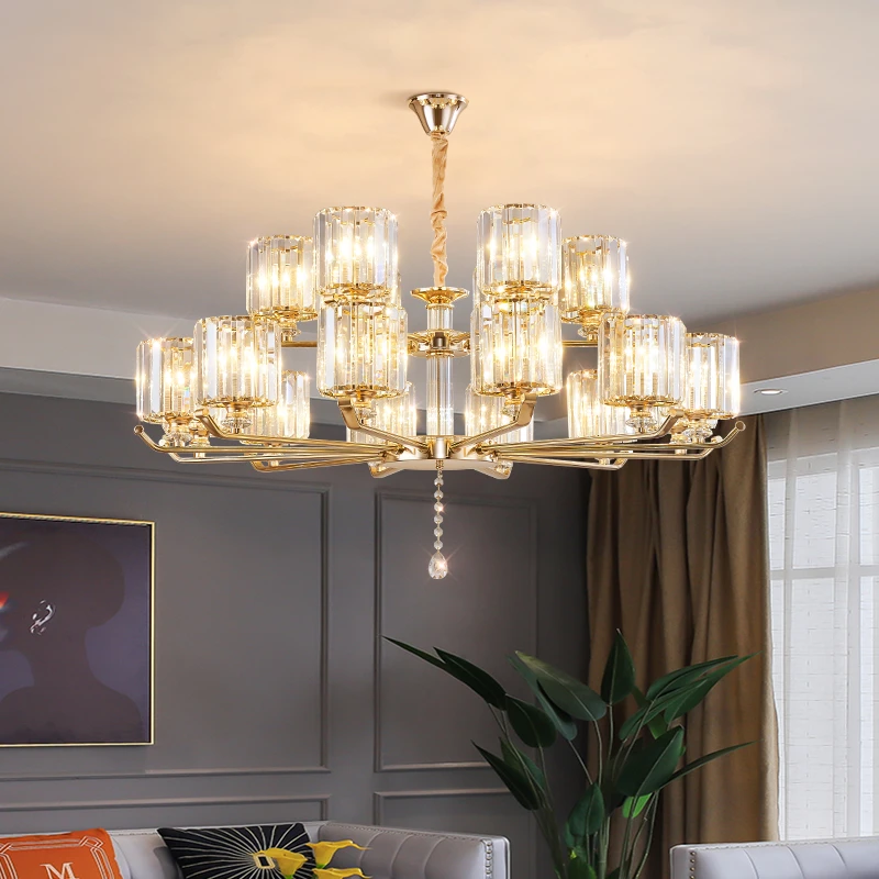 轻奢水晶灯客厅吊灯2024年新款现代奢华大气餐厅卧室吸吊两用灯具