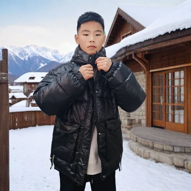 秋冬新款中大童冬季棉服男童洋气保暖棉衣韩版免洗连帽套校服外套