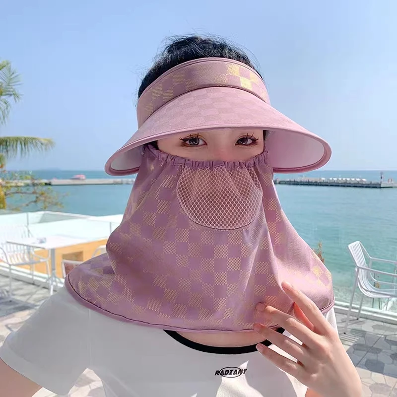 【夏季户外骑行】百搭透气防紫外线防晒帽薄款护脖护脸新大檐遮阳帽