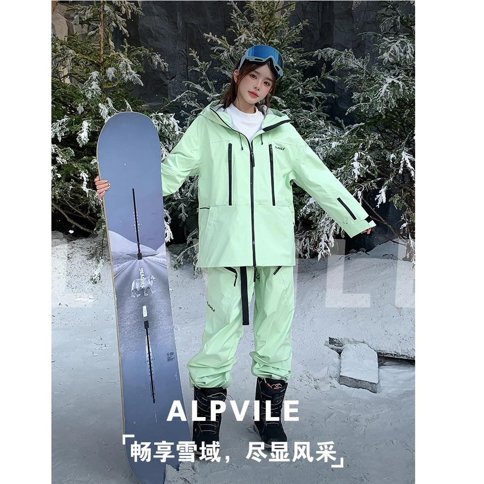 ALPVILE【日藏】新款滑雪服套装全压胶防风防水保暖透气男款女款