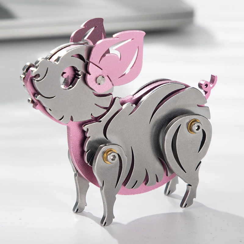 魔客金属拼图DIY手工拼装模型玩具创意礼品儿童六一礼物生肖猪属