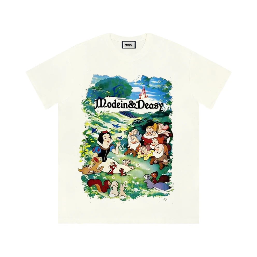 【白雪公主】 纯棉材质 夏季直喷印花透气宽松短袖T恤