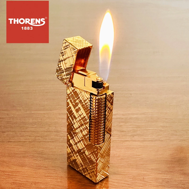 THORENS锉刀纹窄版正品托伦斯高端国潮多色防磨充气体打火机品牌