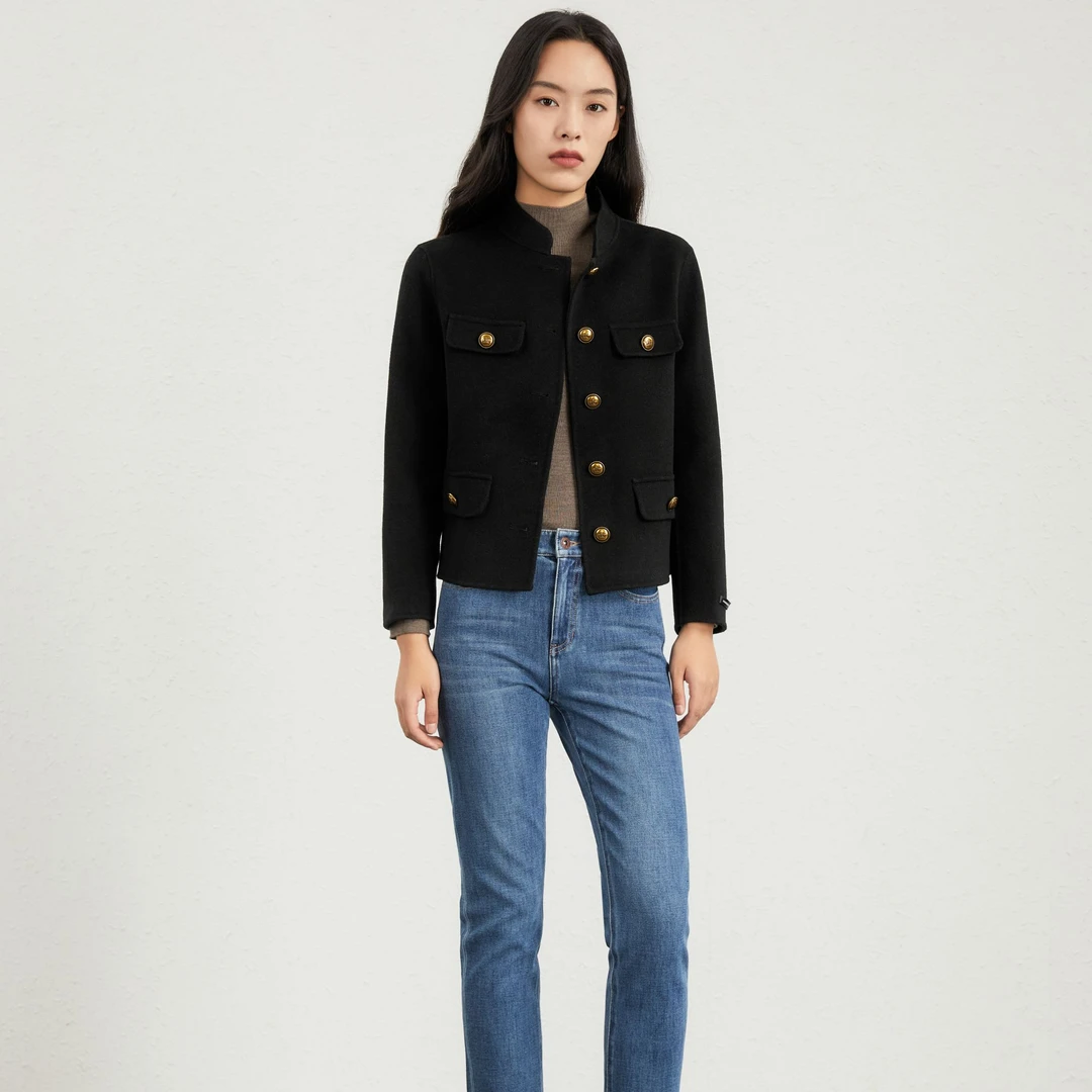 FARROGRANO/菲诺格诺小香风气质短款时尚毛呢秋冬女士外套FL4Y005