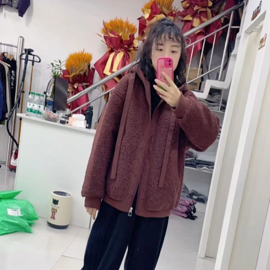 小景推荐 12065欧版颗粒绒连帽棉外套-24-168