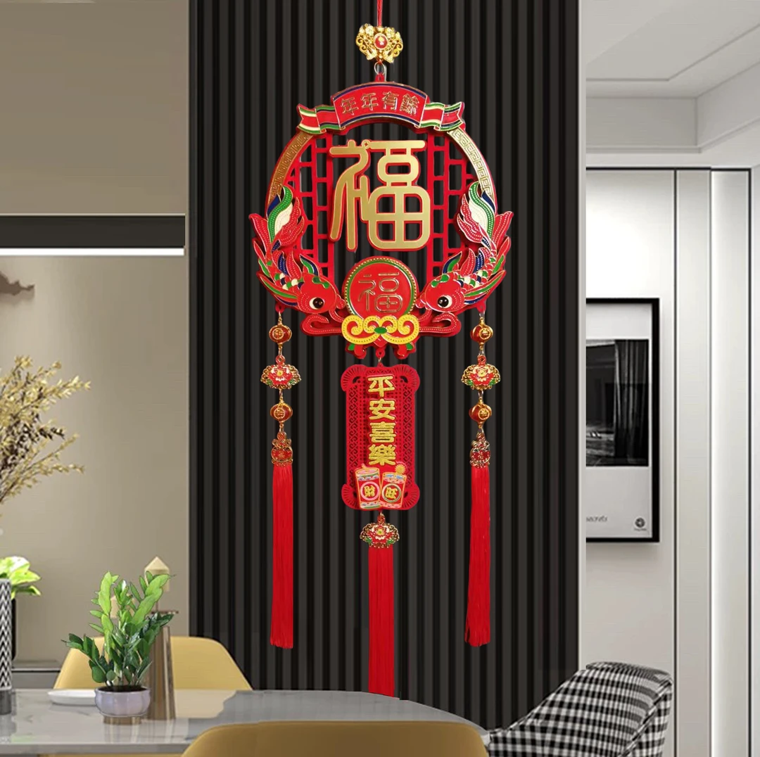 2025蛇年装饰立体挂件春节背景墙入户门彩色亮灯福字装饰挂画