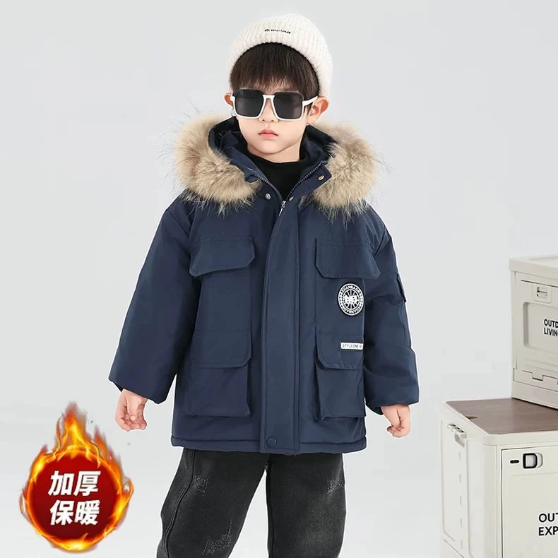 男童棉服冬季2025新款儿童派克服加绒加厚外套洋气男宝宝冬装棉袄