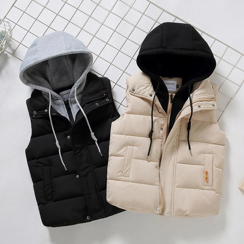 新款秋冬季儿童棉马甲男童马夹女童坎肩假两件中大童背心洋气大码