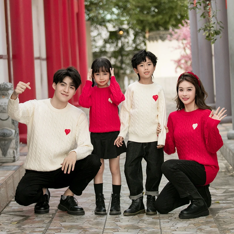 【小扬哥推荐】2023新款亲子装母子母女毛衣一家三口2023秋冬新款