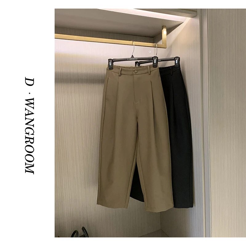 丁小晗【清仓】高定韩版显瘦包扣裤子垂感高腰西装裤百搭通勤0279