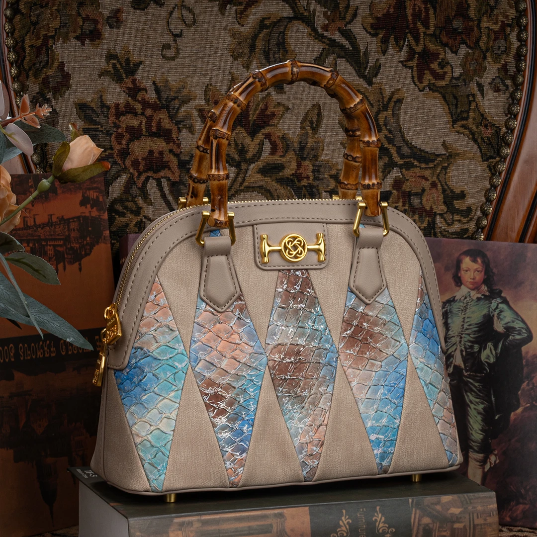 YA3017设计师款G手工高定手提包复古结婚新娘包真皮单肩包女士