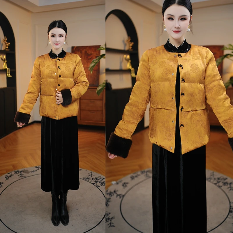 保暖常规款羽绒服女2024年冬季新款白鸭绒中长款防寒袄子时尚气质