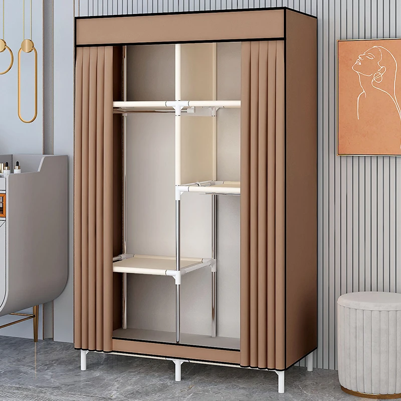 【小扬哥推荐】简易衣柜家用卧室布衣柜出租房钢架结构小号单人宿