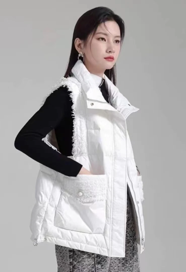 2024新款流苏时尚小香风羽绒马甲C080
