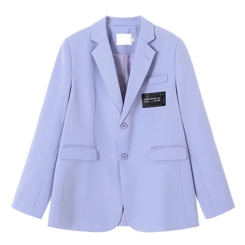 016标签设计感新春款韩版宽松高级感黑标西装外套