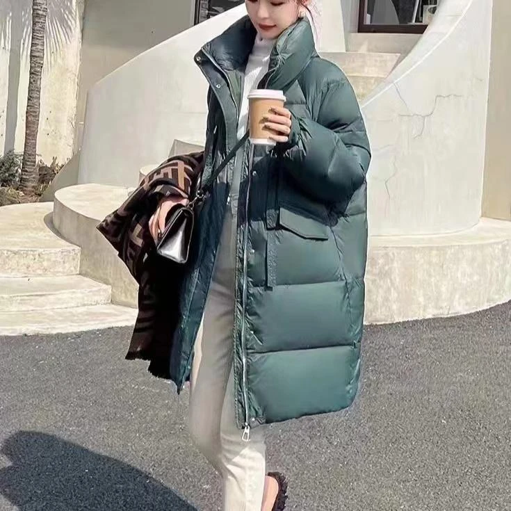 2024新款秋冬绿色拉链时尚羽绒服外套YR031