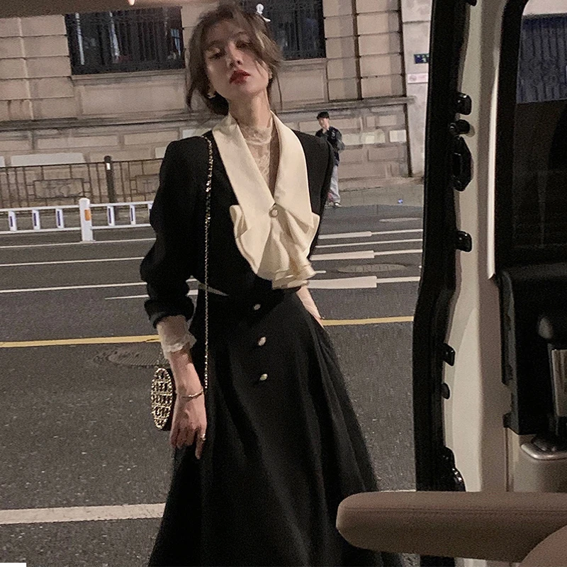 【两件套】TW2024小香风新款气质名媛黑色上衣半身裙子女装套装1809