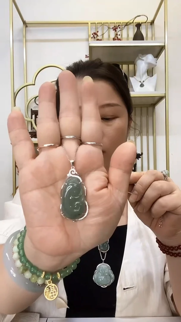 【闪购商品】翡翠吊坠(赠链)银S925镶嵌如意