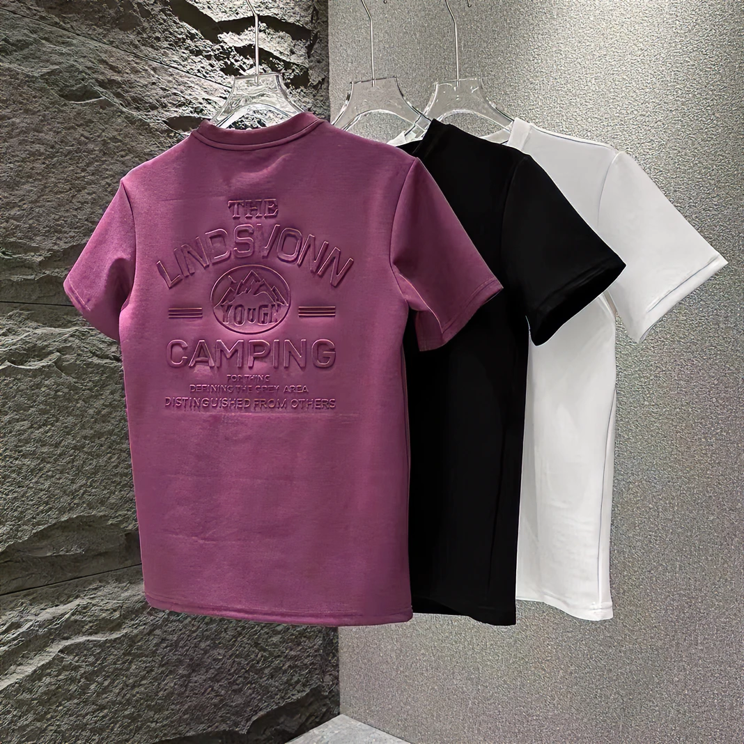 2024年春夏季新款男士时尚休闲百搭半袖网红圆领网红宽松时尚简约