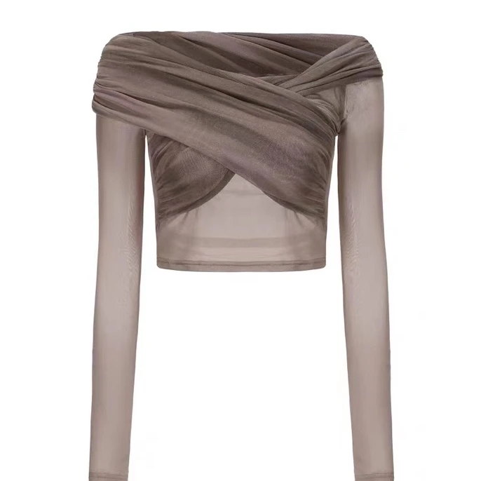 JIALI半透明性感长袖T恤