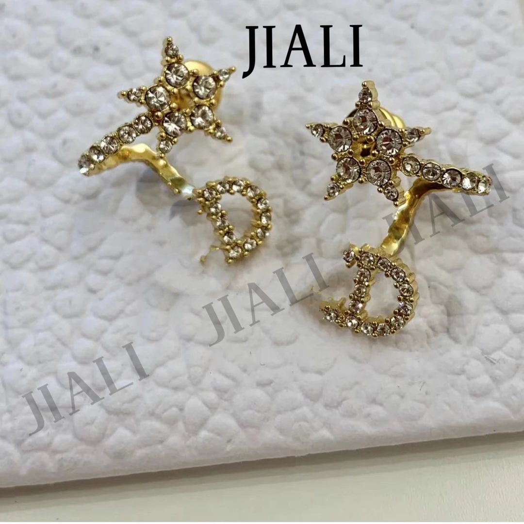 合金耳饰 JIALI(D家弯曲五角星耳环)欧美弯曲五角星耳环