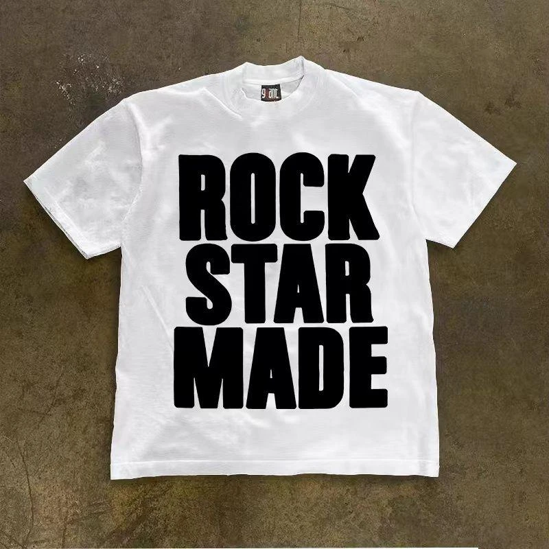 JSC POP 英文字母创意小众印花纯棉夏季短袖T恤宽松休闲男女同款