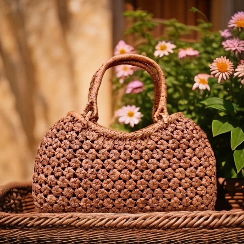 葡萄曜「福建非遗手工藤编包」新中式百搭元宝女士手拎包