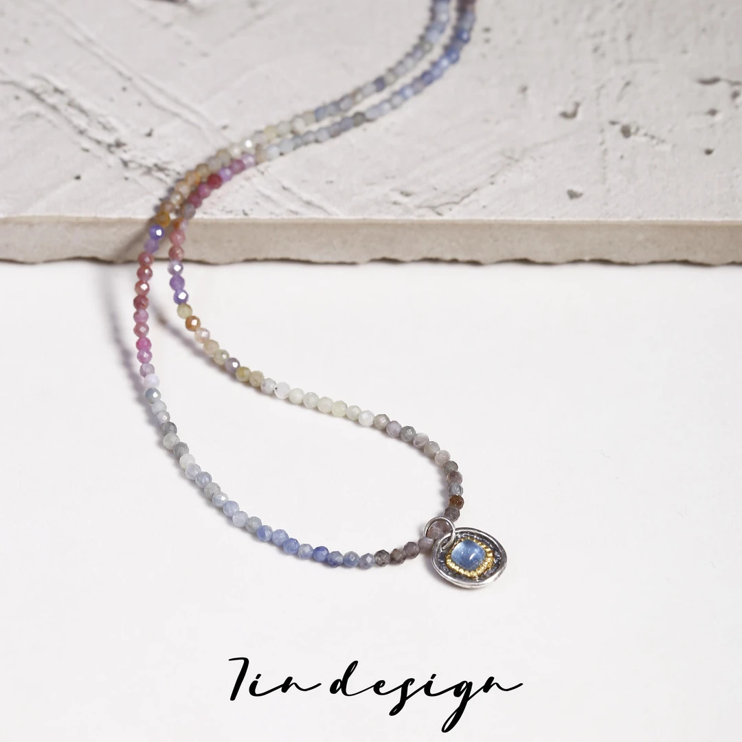 坠链均925银 7in【落霜】原创小众新中式复古渐变手作项链（38+5cm）