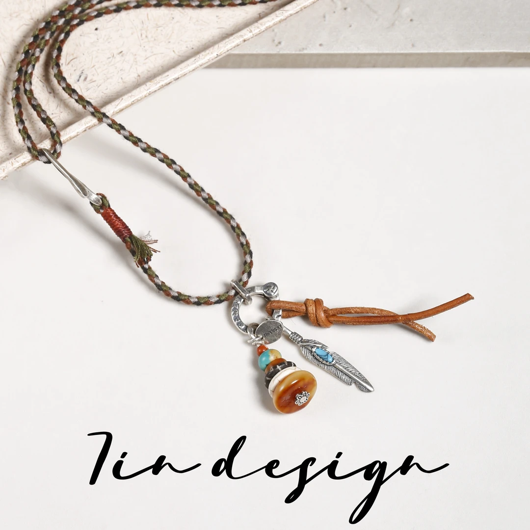 坠链均925银木质 7in【长安】原创小众复古手作男女毛衣链（85cm）