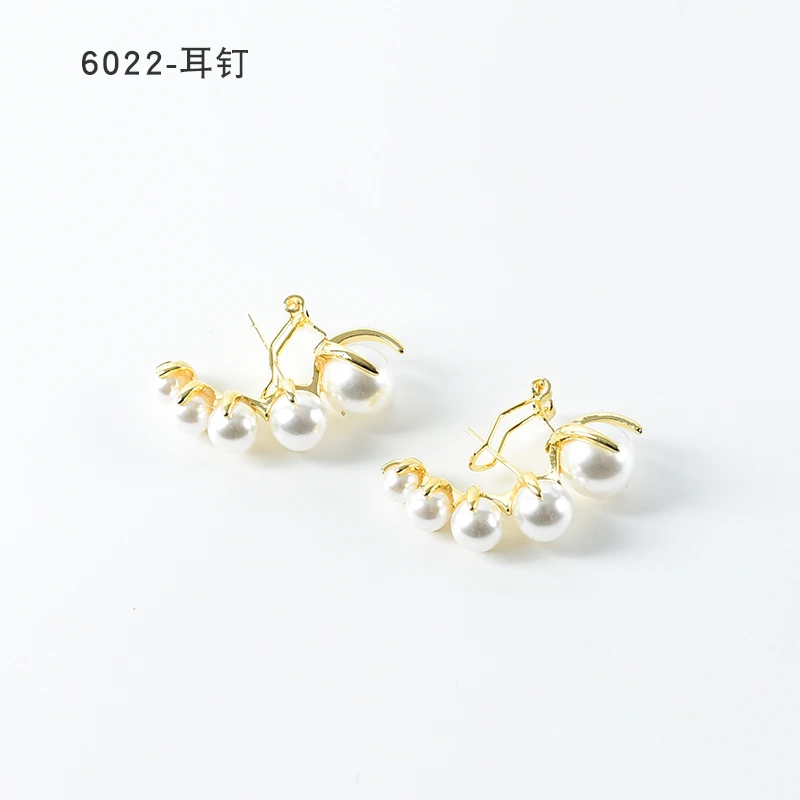 铜合金耳饰 简约镶嵌个性气质耳环小众设计高级感耳钉耳饰～6022