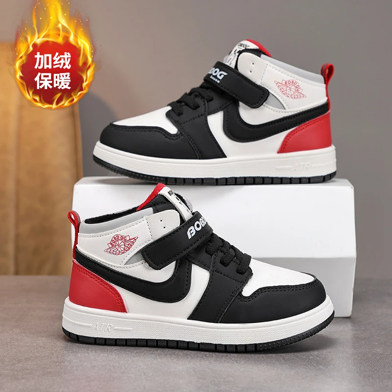 巴布豆童鞋男童棉鞋秋冬新款儿童休闲鞋子加绒保暖大棉男女运动鞋