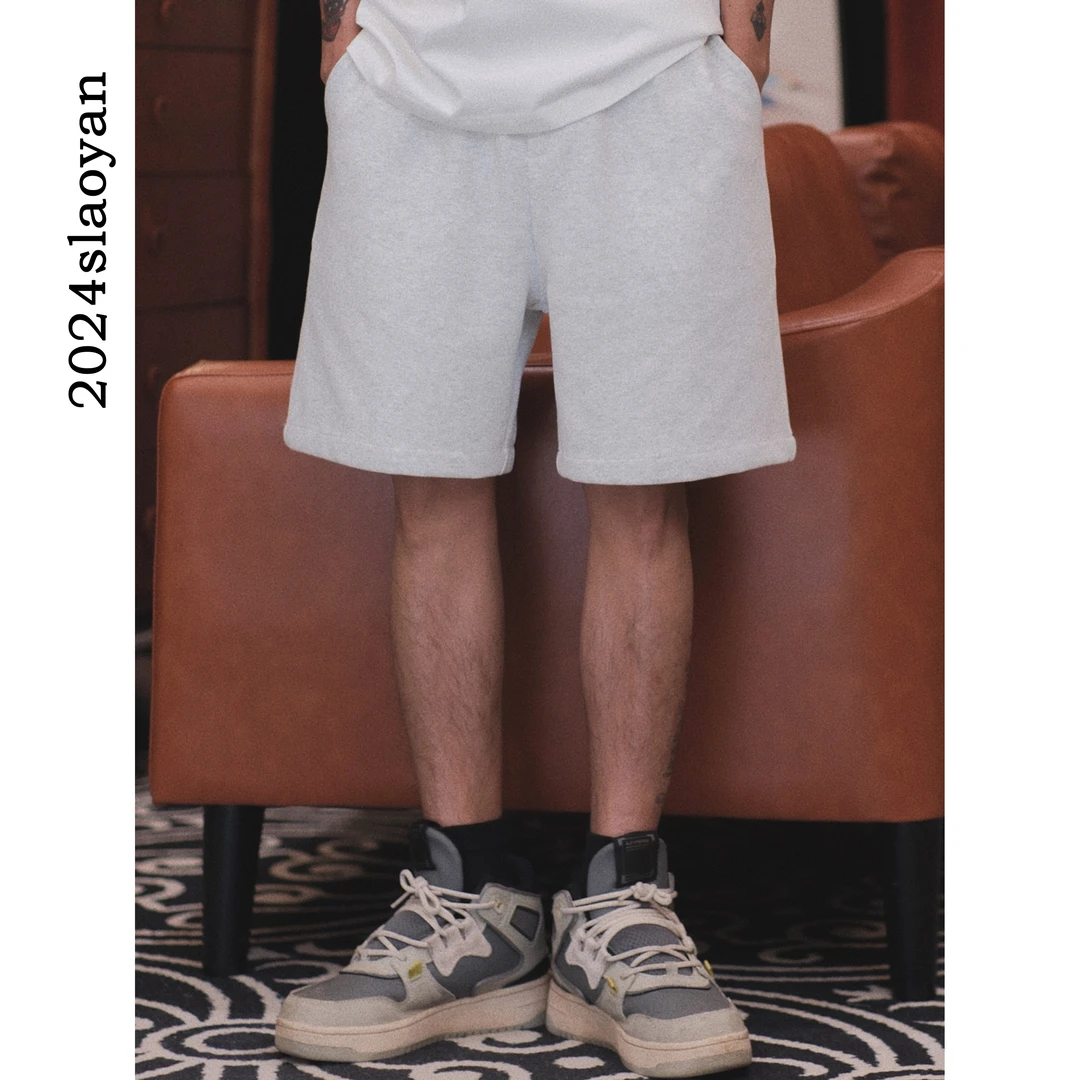 老颜原创夏季新款休闲短裤男运动基础款纯色宽松直筒五分短卫裤潮