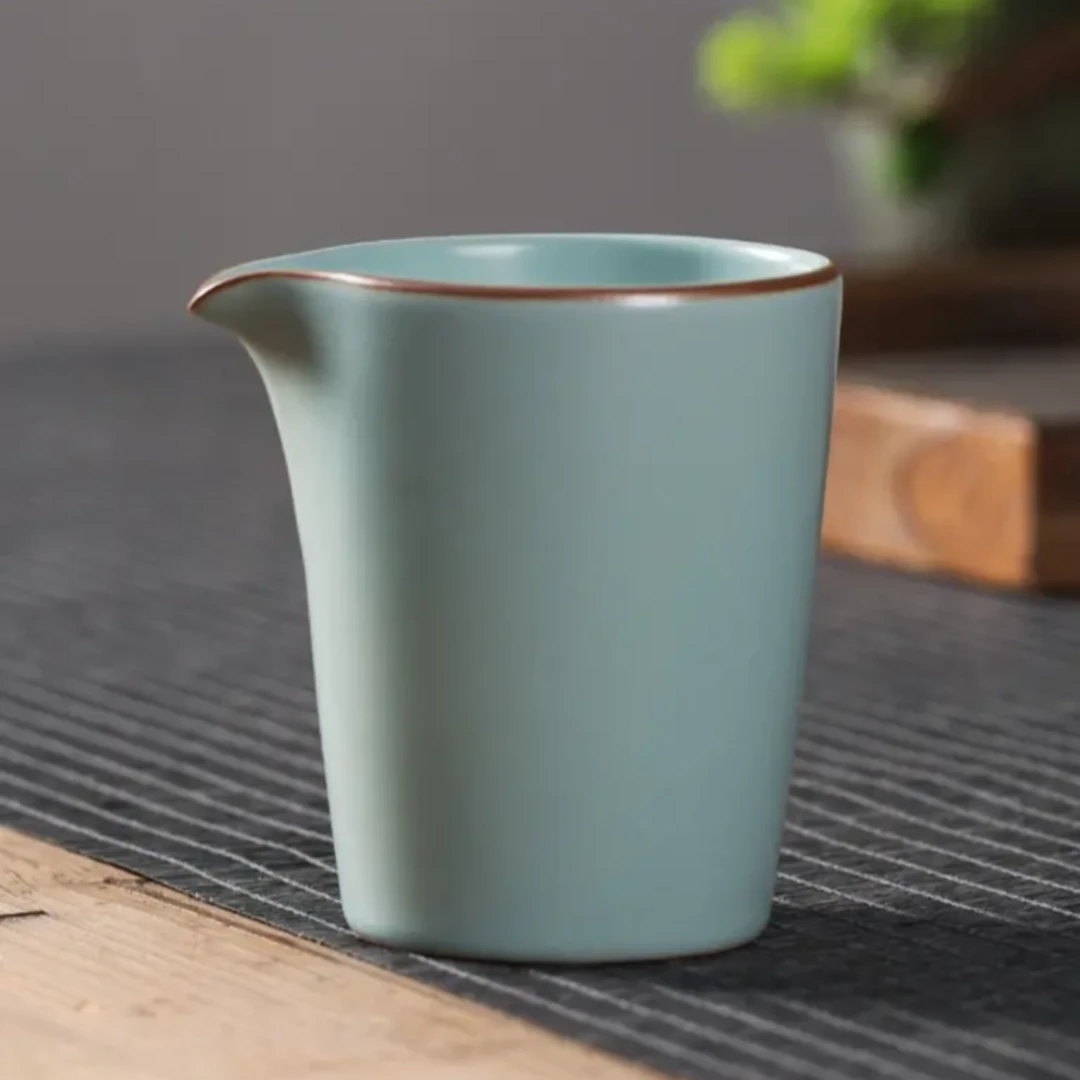 汝窑陶瓷公道杯大容量功夫旅行茶具中式茶海分茶器盖碗茶具
