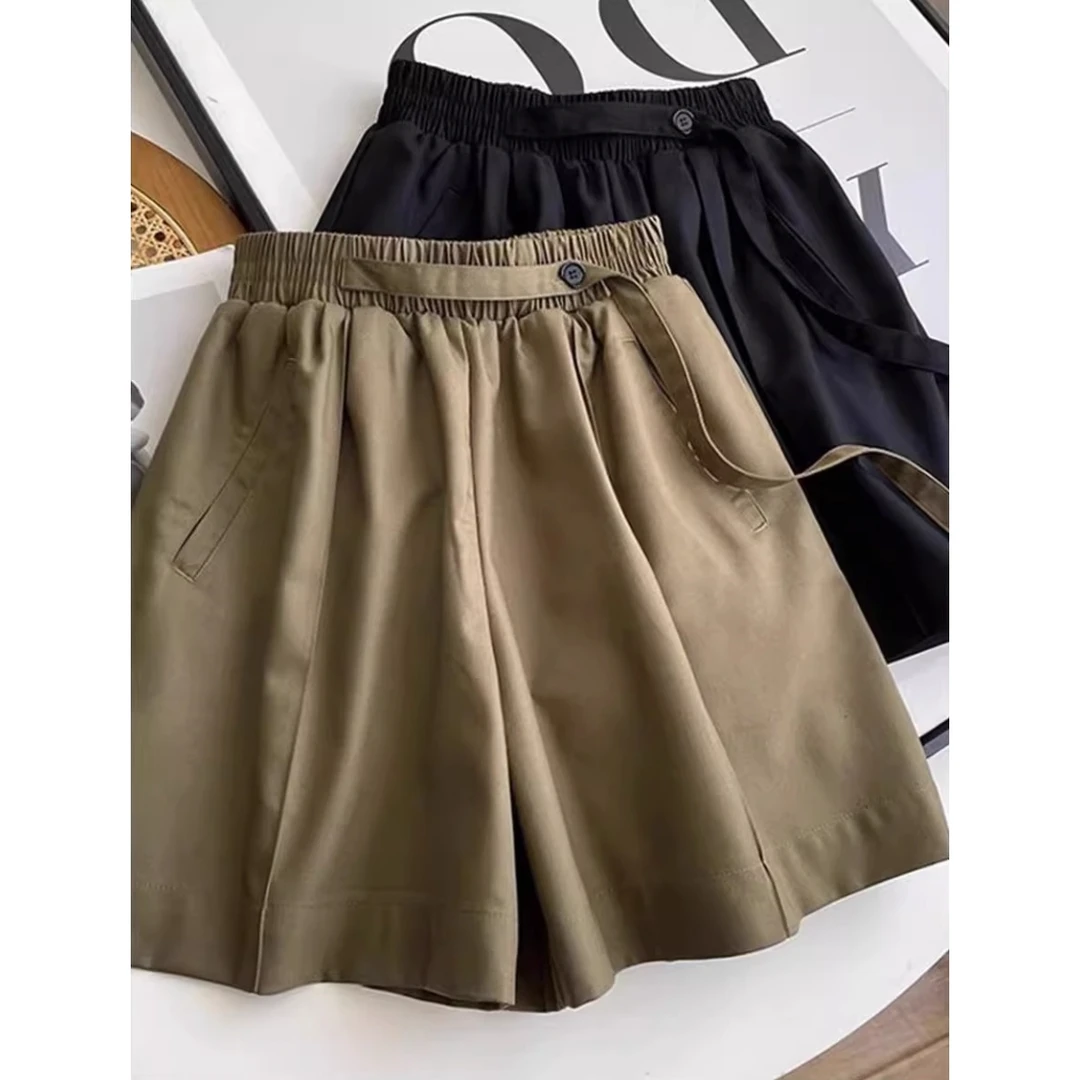 大码女装2024夏季新款薄款休闲西装短裤胖妹妹宽松显瘦a字阔腿裤