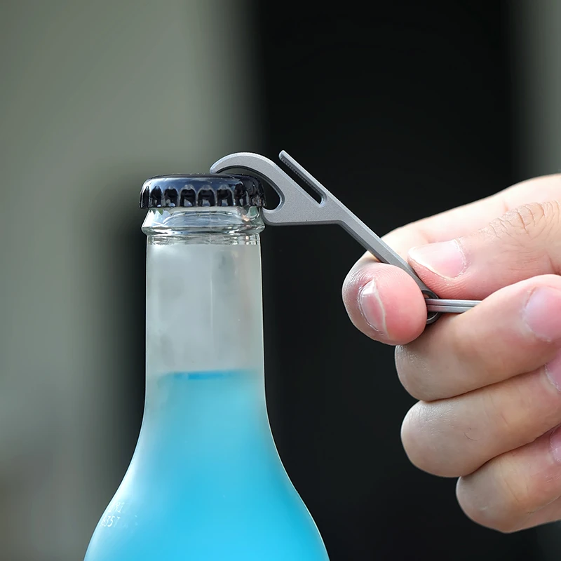 fegve钛合金开瓶器钥匙扣挂件个性多功能耐用轻便经典纯色工艺