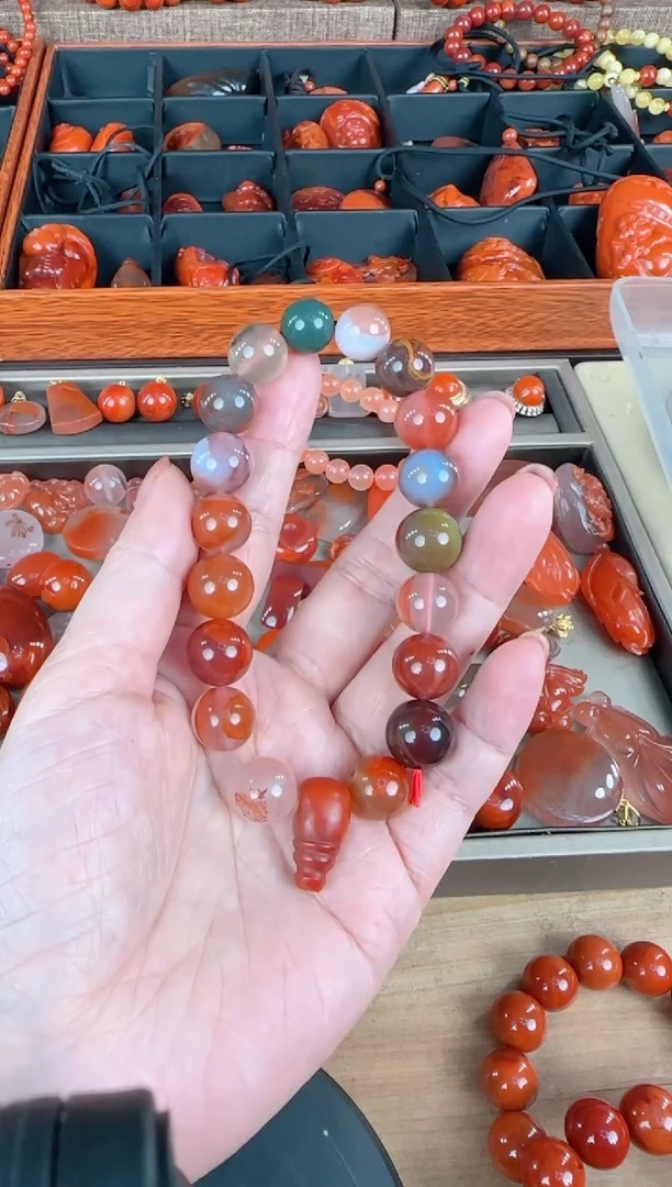【闪购商品】南红玛瑙手链未镶嵌原矿无优化南红十八籽手串