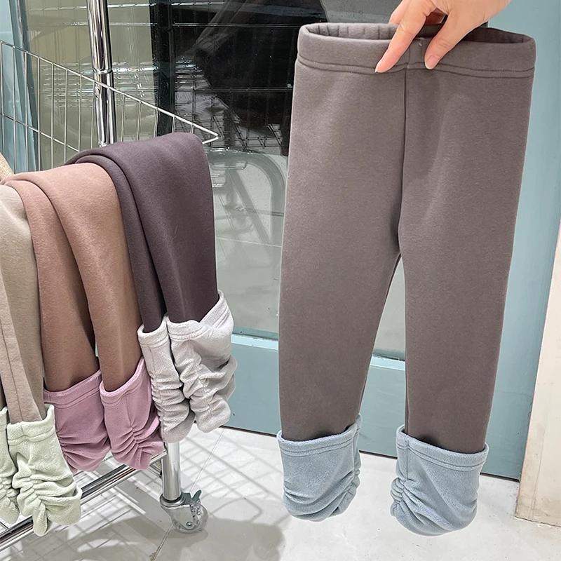 7216【爆款】韩版巨百搭女童加绒秋冬外穿打底裤弹力保暖洋气暖裤