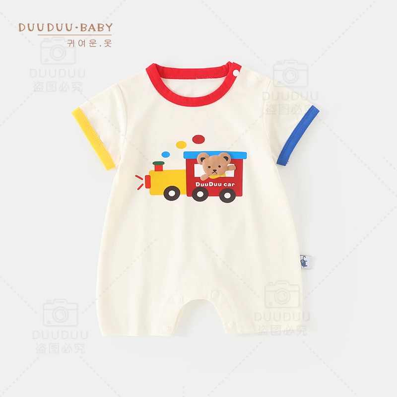 G贝嘉乐【高定版】宝宝衣服夏季薄款婴儿装0-6个月新生儿连体衣潮