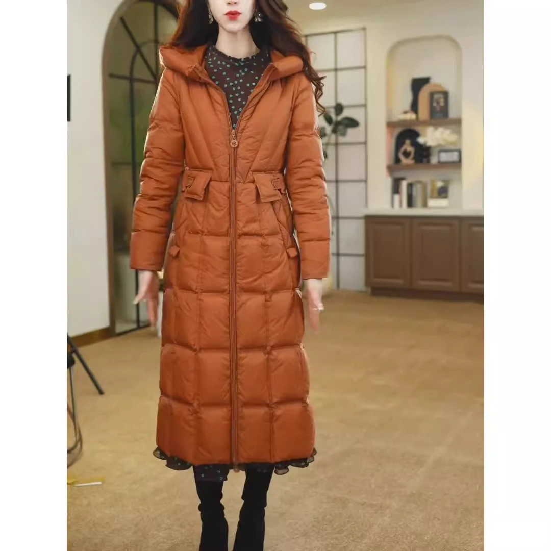 时尚妈妈中长款面包防寒服女2024冬季新款收腰显瘦女士百搭外套