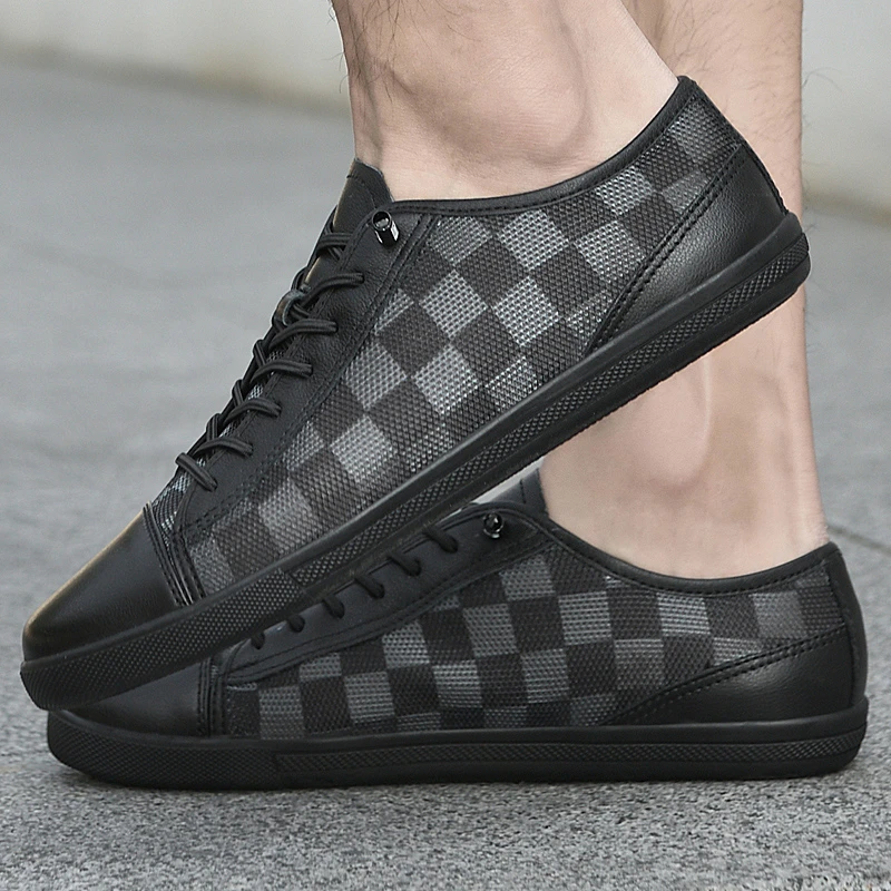 阿玛百男鞋透气软底运动板鞋男士潮鞋韩版真皮休闲鞋小码欧洲站