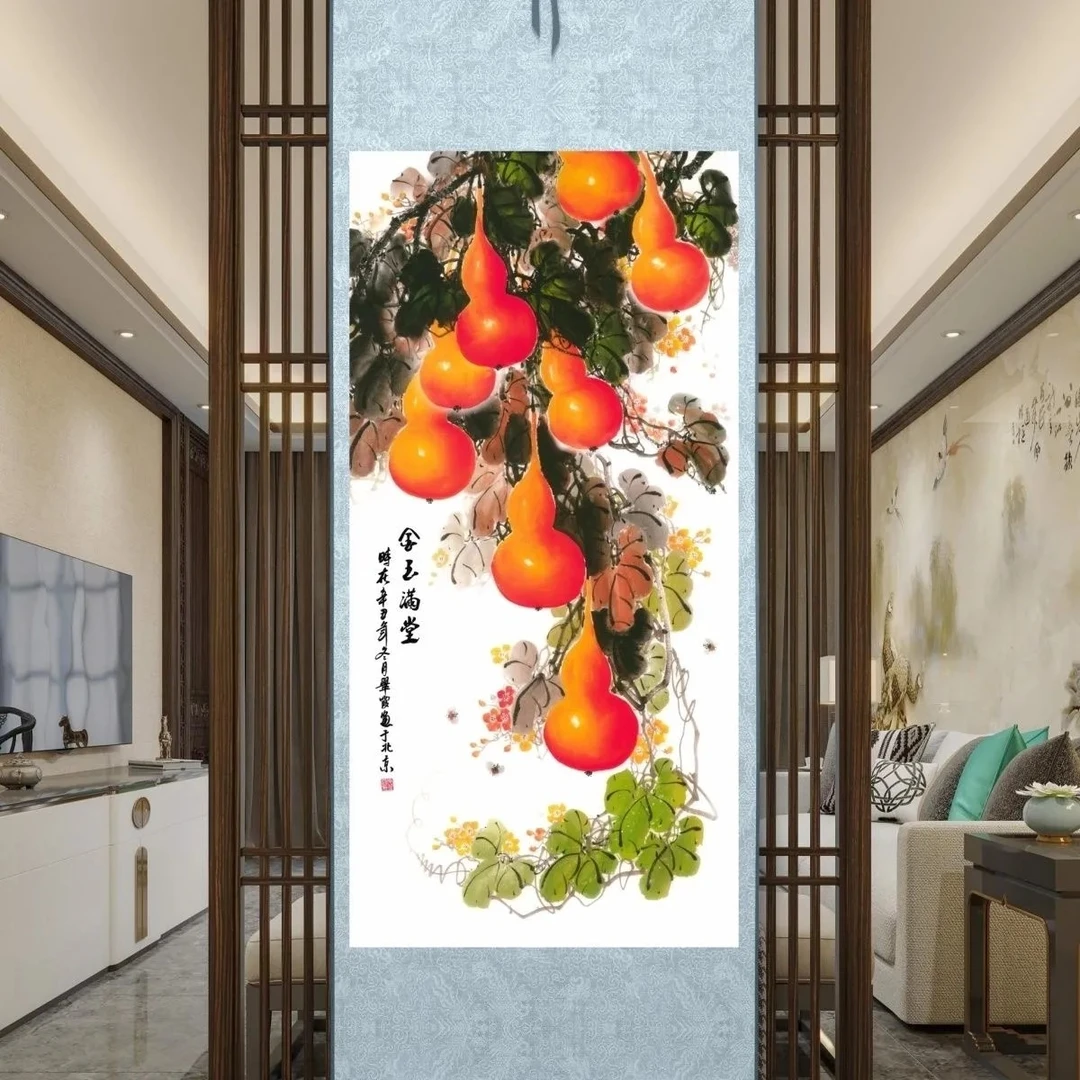 葫芦挂画餐厅客厅玄关中堂
