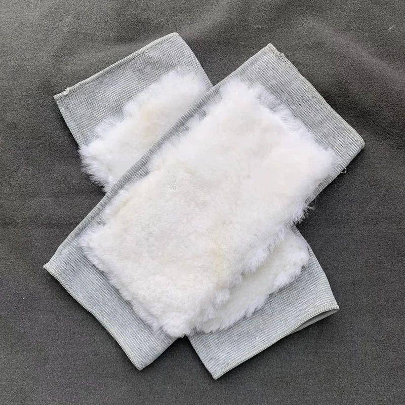 冬季羊毛护膝绵羊皮毛一体男女同款羊毛护膝