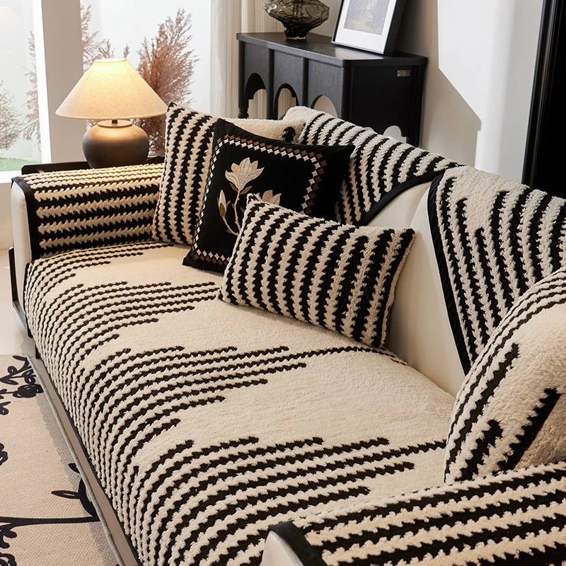 【珊瑚绒柳闻】冬季网红爆款万能四季通用沙发垫 防猫抓